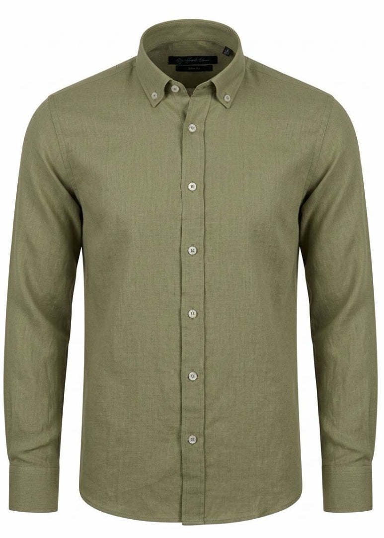 Khaki Linen Shirt – Airy Comfort with Timeless Appeal.LSH003