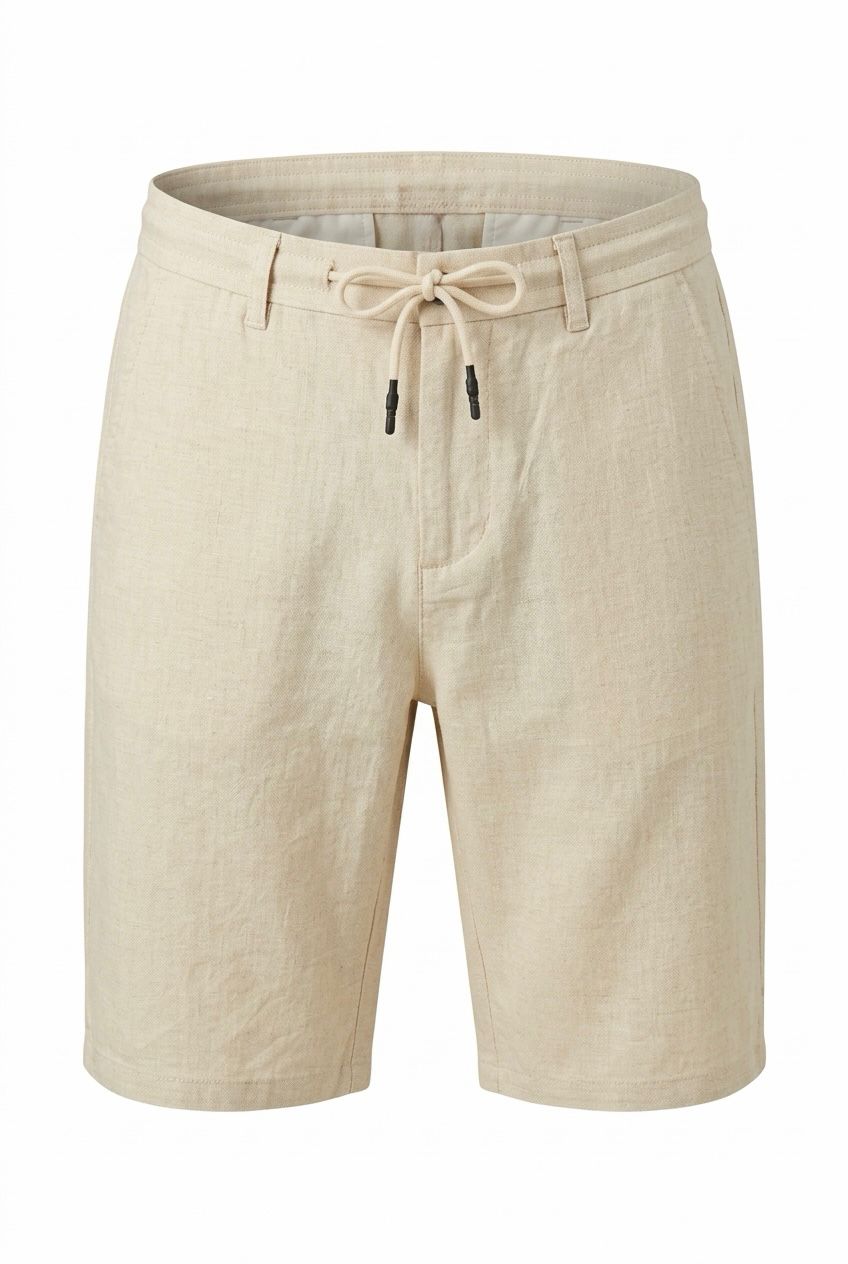 Beige Linen Shorts – Lightweight, Breathable & Summer-Ready.LNS-001