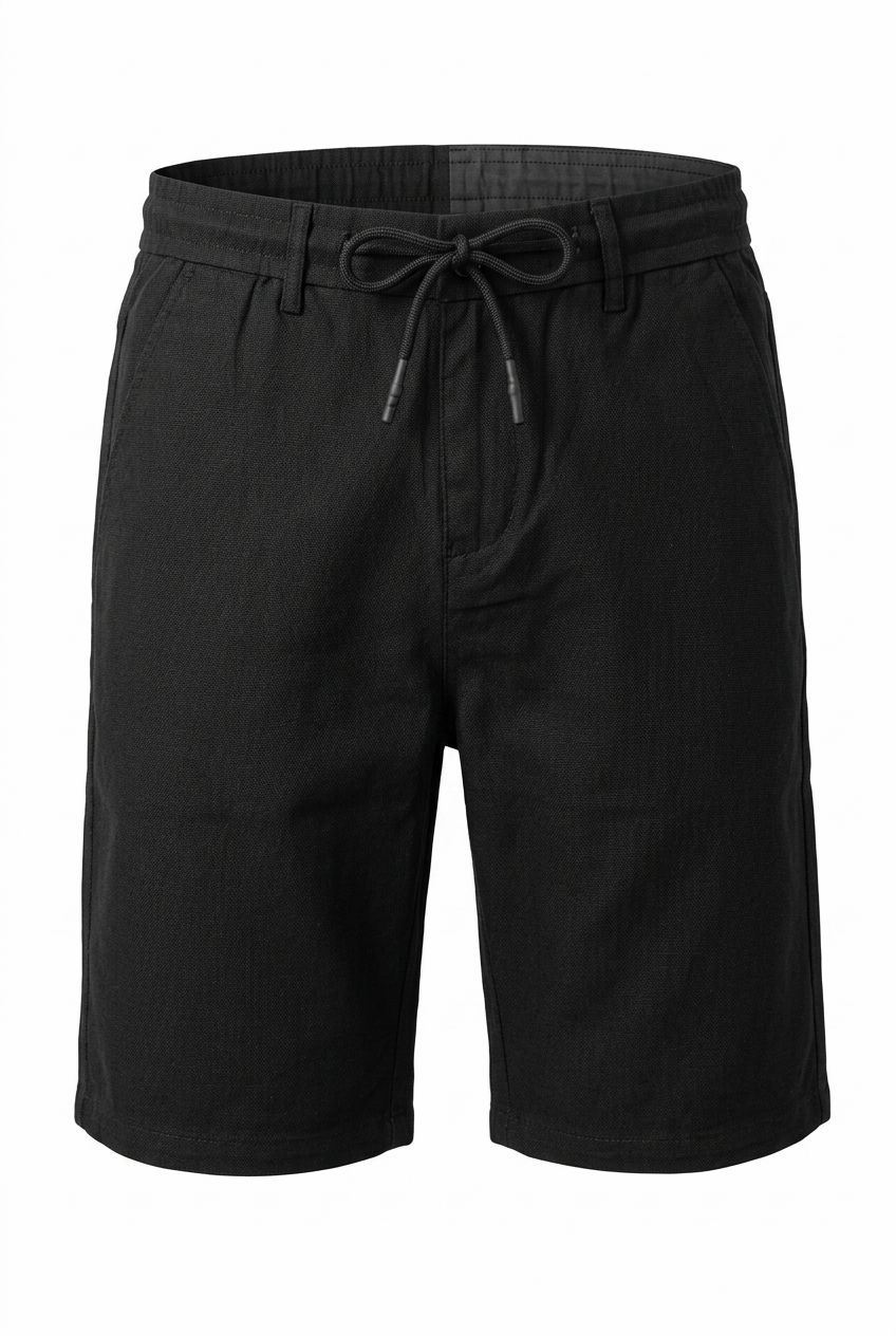 Black Linen Shorts – Lightweight, Breathable & Summer-Ready.LNS-001