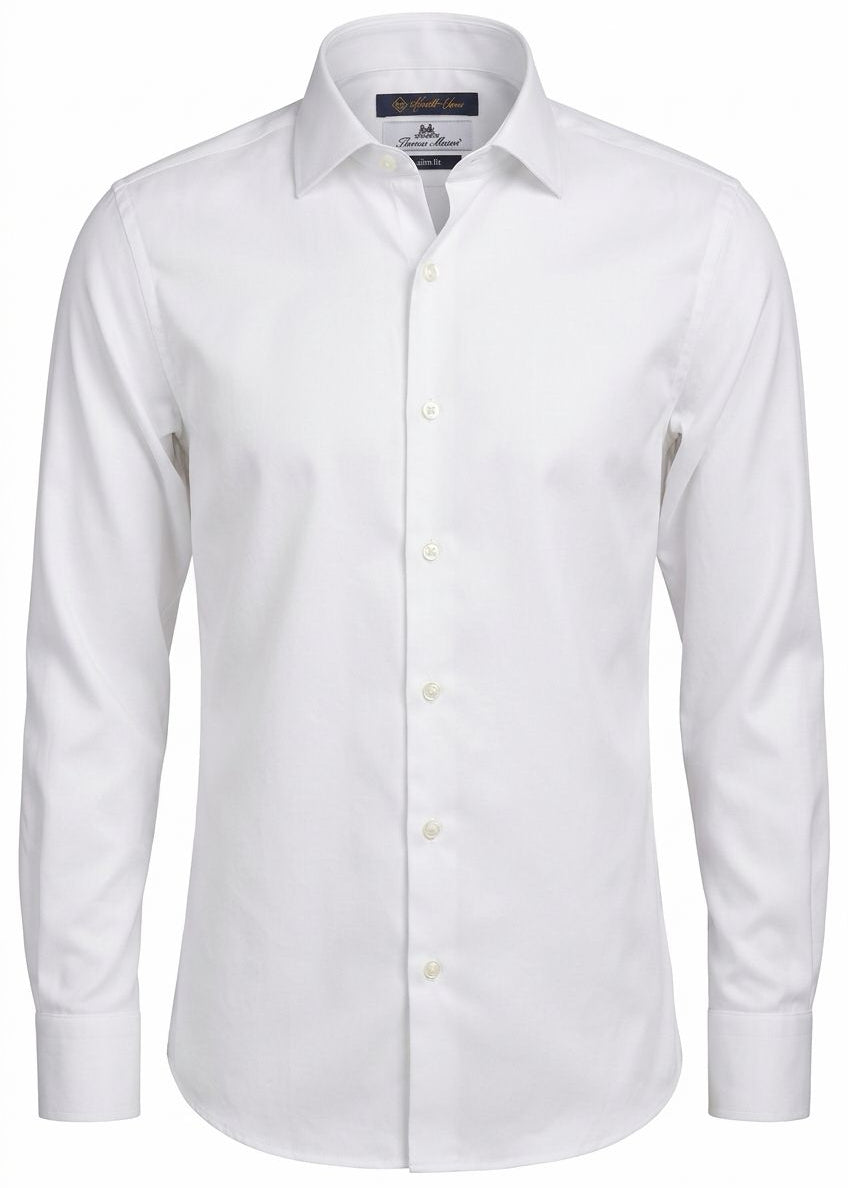 White Thomas Mason Premium Cotton Shirt.ST018