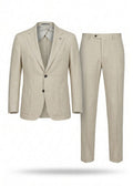 Beige Lightweight Linen Suit for Men – Breathable Summer Tailored Set.LIS-001