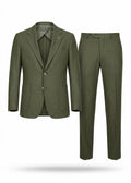 Olive Green Lightweight Linen Suit for Men – Breathable Summer Tailored Set.LIS-001