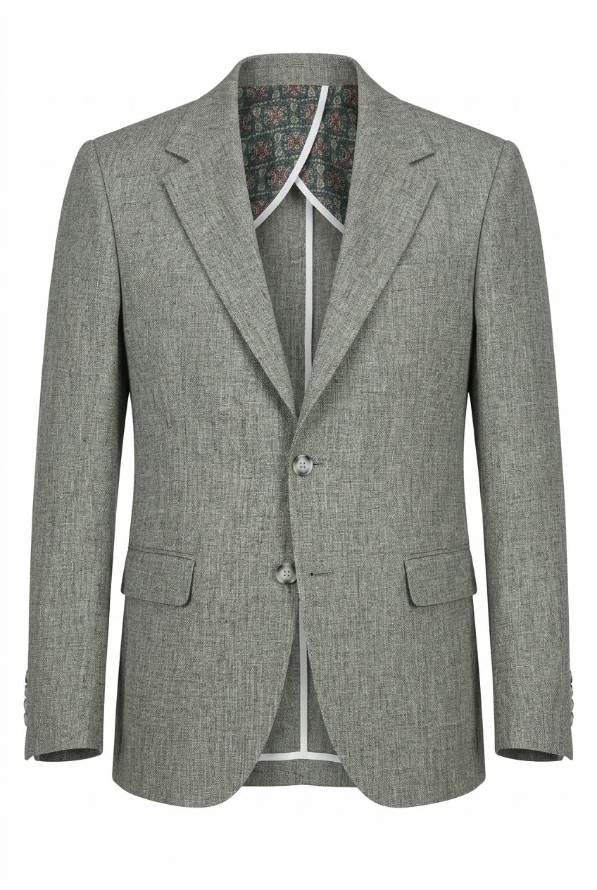 Green Men’s Linen Blazer Jacket – Lightweight Breathable Summer Style.BL006