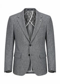 Grey Men’s Linen Blazer Jacket – Lightweight Breathable Summer Style.BL006