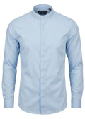 Blue CB Traditional Chinese Shirt with Mandarin Collar. ST007