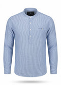 Light Blue Chinese Linen Shirt – Lightweight Breathable Classic.CLS001