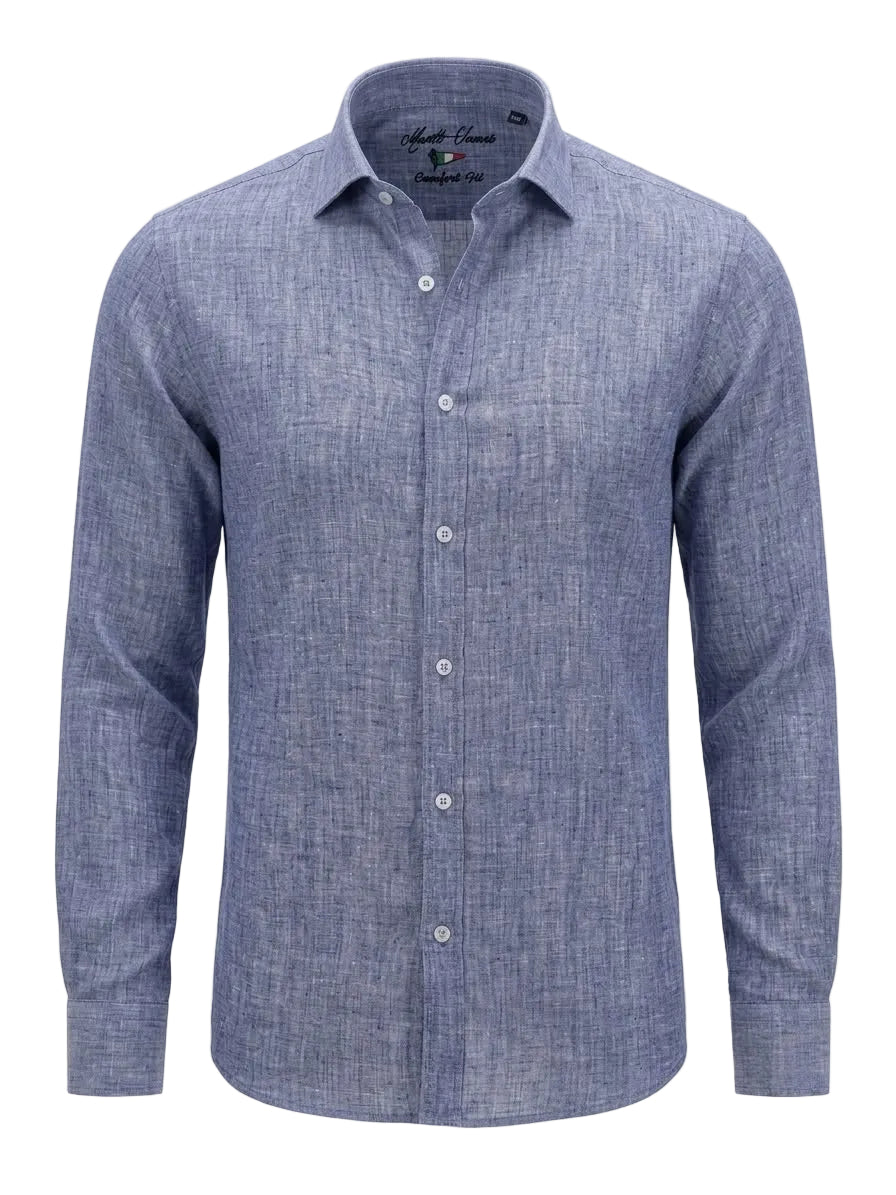 TM. BLUE GREY LINEN SHIRT.LSH005