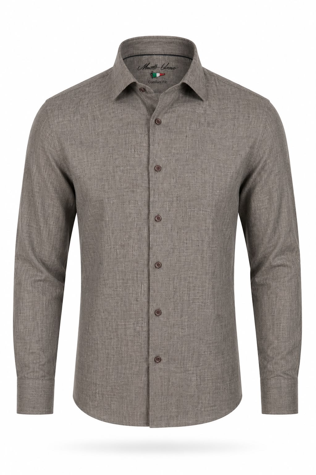 TM. BROWN LINEN SHIRT.LSH005