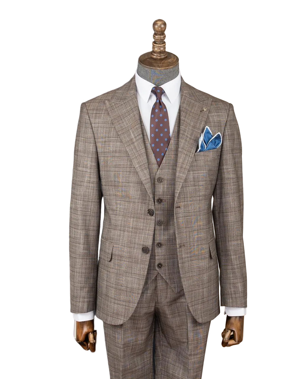 3-Piece Classic Brown Wool Suit – Timeless Elegance & Premium Comfort