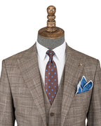 3-Piece Classic Brown Wool Suit – Timeless Elegance & Premium Comfort