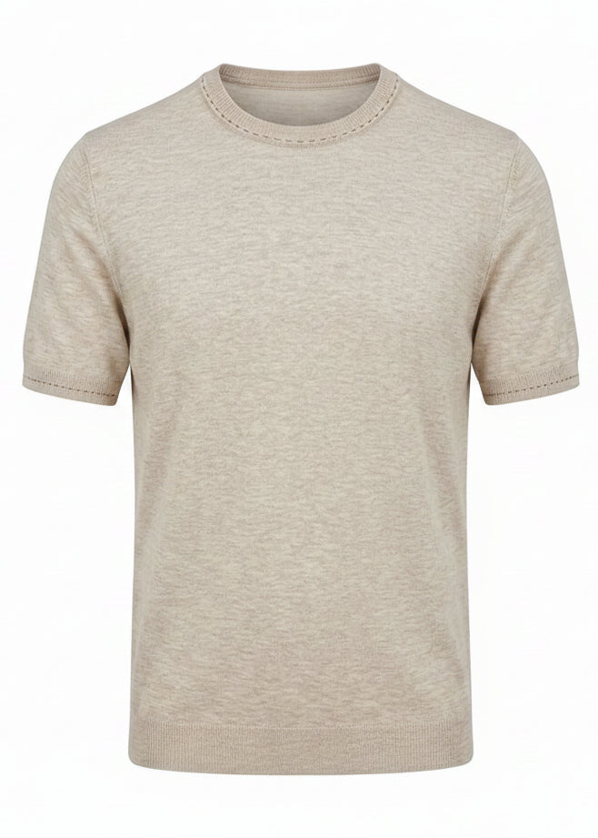 Premium Beige Cashmere T-Shirts – Ultra-Soft Lightweight Luxury Essentials.CAT-001