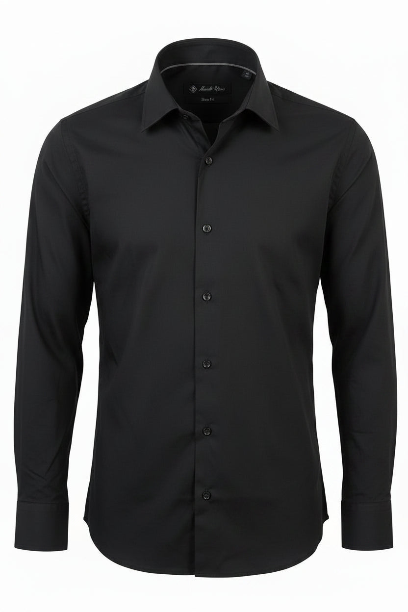 Black 1 Thomas Mason Cotton Shirt.ST013