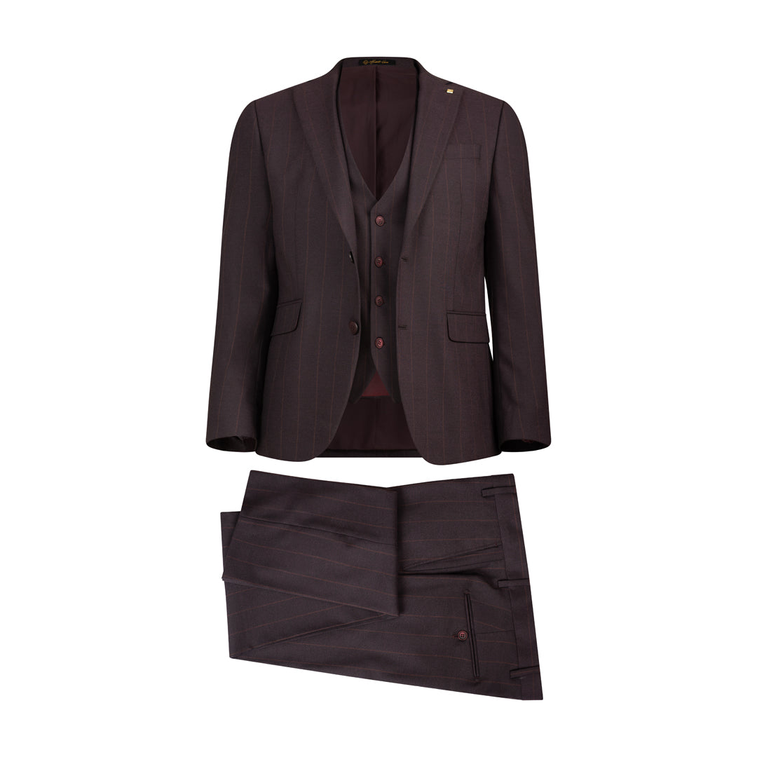 Premium Striped Burgundy Wool Italian Suit – Timeless Formal Elegance.054