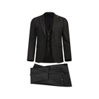 Men’s Striped Black Wool Italian Suit | Elegant Business Formal Wear.054