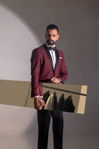 Men’s Ceremony Collar Shawl Suit – Elegant Formal Wedding & Evening Wear