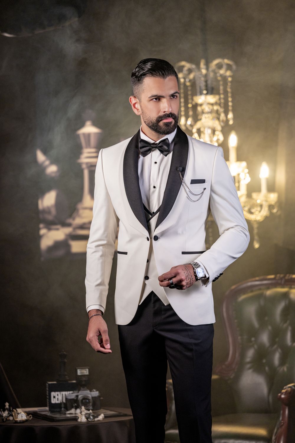 Men’s Ceremony Double Shawl Lapel Suit – Luxury Formal Wedding & Evening  Wear