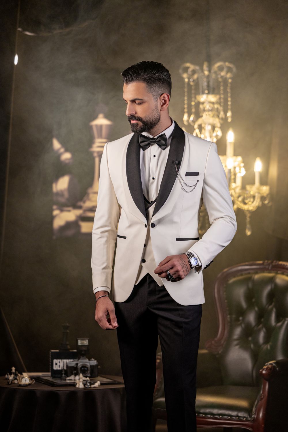 Men’s Ceremony Double Shawl Lapel Suit – Luxury Formal Wedding & Evening Wear