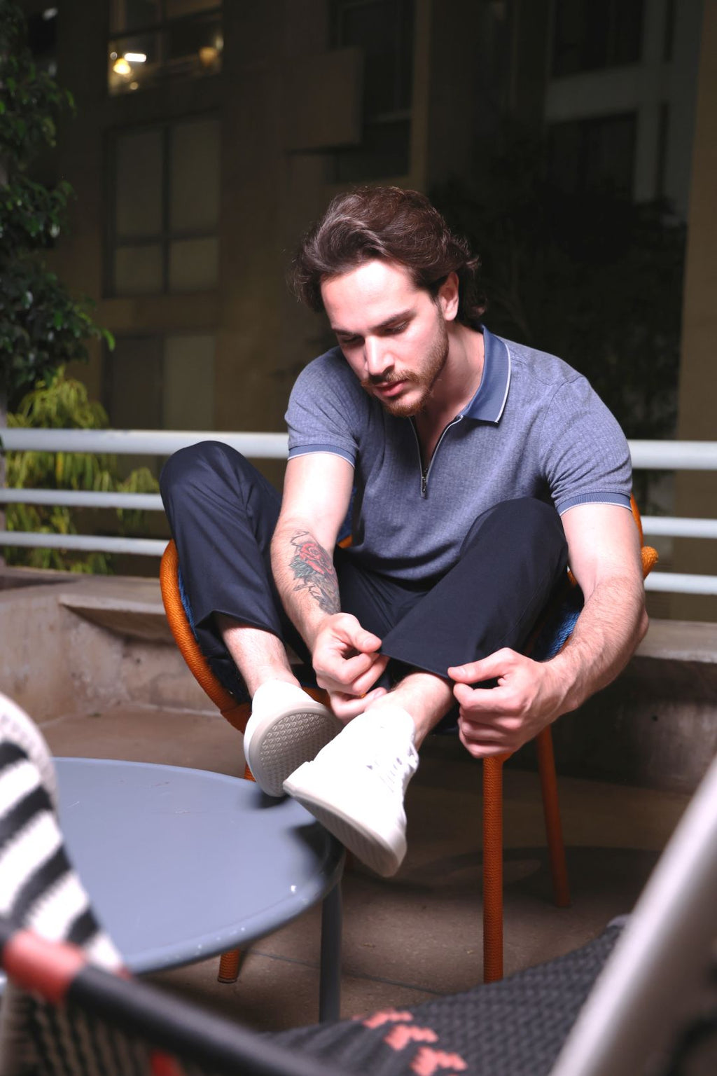 Blue Grey Mercerized Cotton Polo Shirt | Premium Shine & Ultra-Soft Comfort.MCP-003