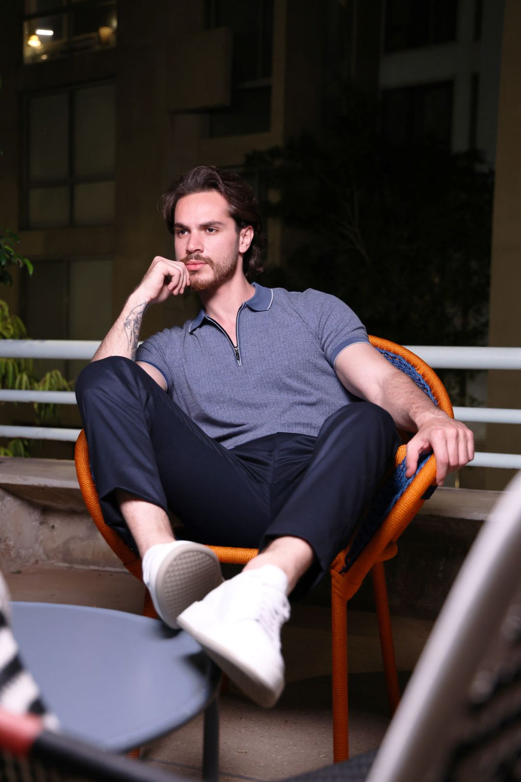 Blue Grey Mercerized Cotton Polo Shirt | Premium Shine & Ultra-Soft Comfort.MCP-003