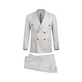 Men’s Wool Blend Slim Fit Double-Breasted Suit-ST.GREY.022