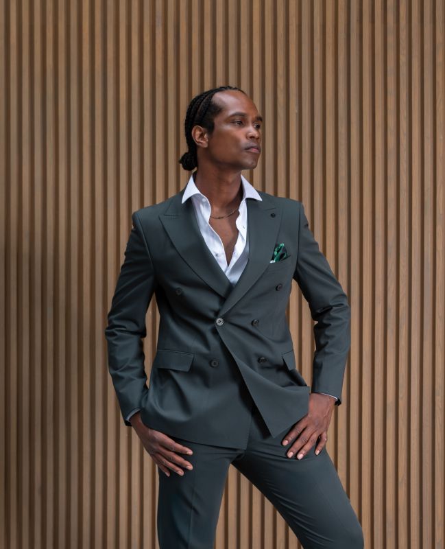 Olive green-Wool Dubetti Suit