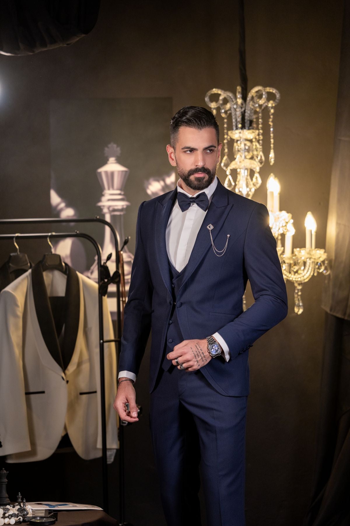 Men’s Ceremony Peak Lapel Suit – Classic Formal Wedding & Evening Wear