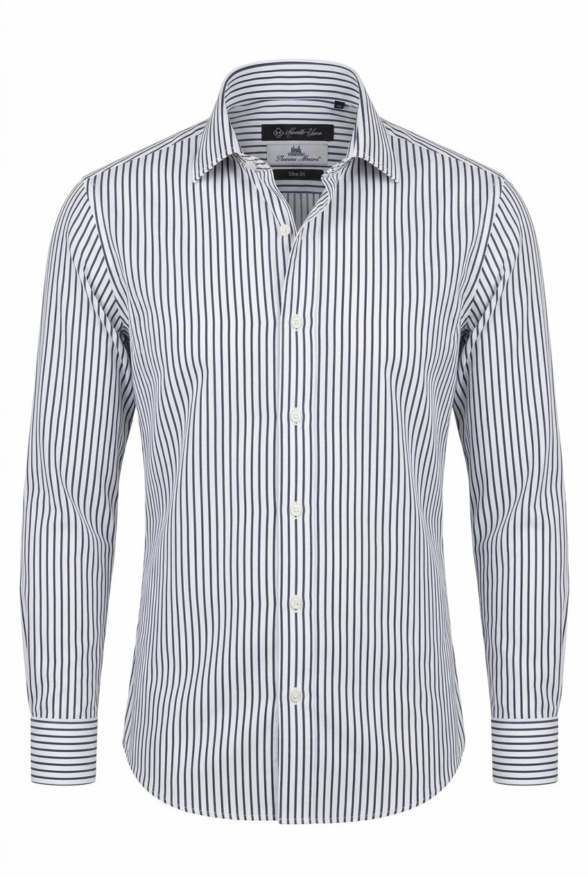 ST. Navy Thomas Mason Premium Cotton Shirt.ST021