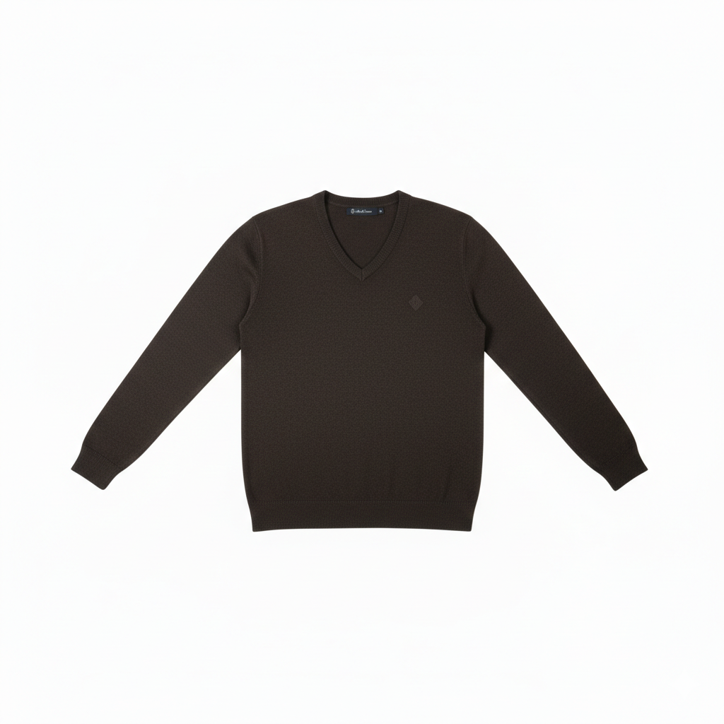 V-Neck SWEATER Brown