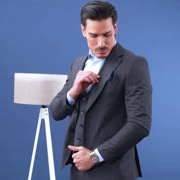 Plaid Slim Fit Vested Men's Suit | Minotti Uomo - Image 2