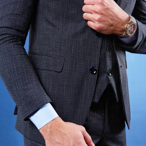 Plaid Slim Fit Vested Men's Suit | Minotti Uomo - Image 5