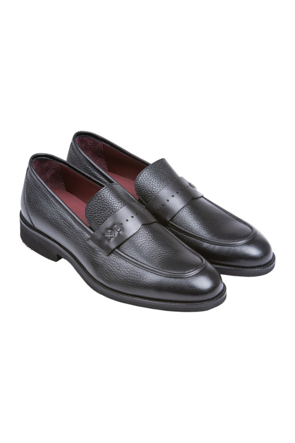 Black Leather Penny Loafer