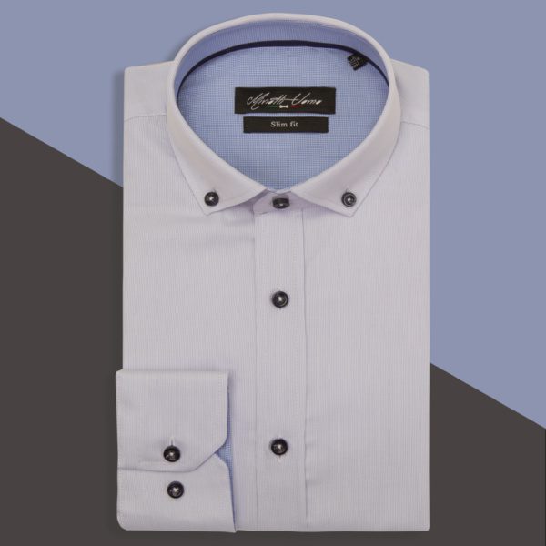 Slim Fit Formal Shirt in Thomas Mason 100% Cotton Fabric - Sleek and Stylish Men's Formalwear.