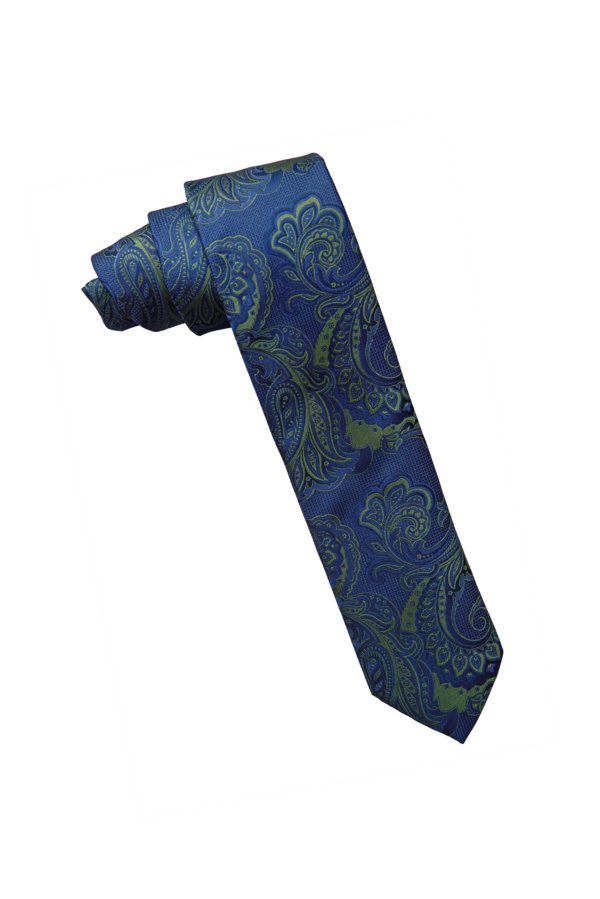 Handmade Italian design neck tie with modern twist on classic paisley pattern.