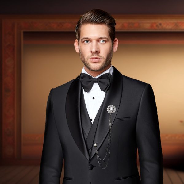 Men's Suit Trend Solid Black Tuxedo - Image 2