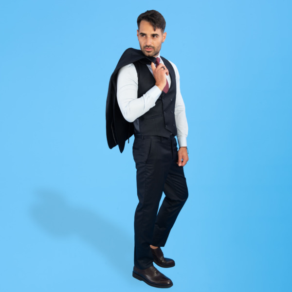 Dark Blue vested Suit