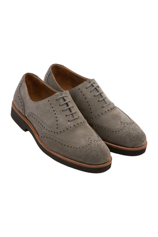 Minotti Uomo Suede Derby Shoes in Navy Blue - Premium Luxury Men's Footwear