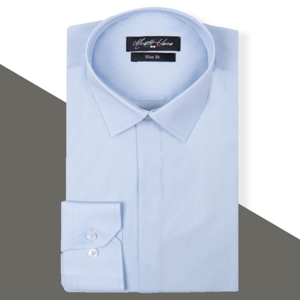 Slim Fit Formal Shirt in Thomas Mason 100% Cotton Fabric - Sleek and Stylish Men's Formalwear.