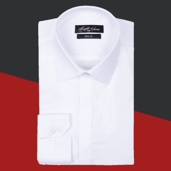 Slim Fit Formal Shirt in Thomas Mason 100% Cotton Fabric - Sleek and Stylish Men's Formalwear.