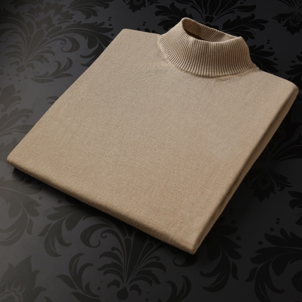 Variety of 14 colored wool turtleneck sweaters by Minotti Uomo ranging from classic to vibrant hues