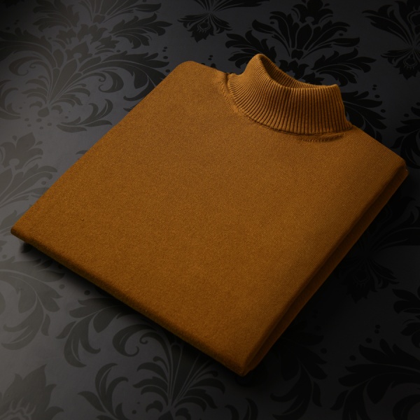 Variety of 14 colored wool turtleneck sweaters by Minotti Uomo ranging from classic to vibrant hues