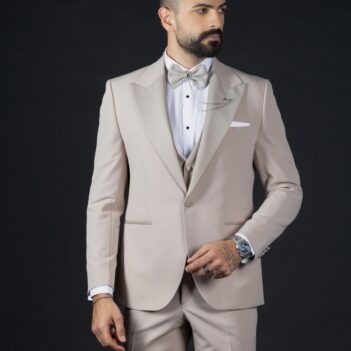 Ceremony Suit Peak Lapel -Beige